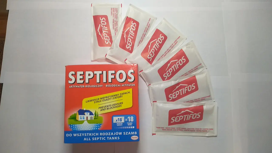 Бактерии Septifos 648г (18пак*36г) для септиков и выгребных ям 123456-Sept648 фото