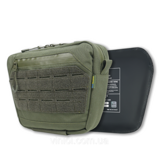 Сумка-напашник XL з балістичним пакетом 1 клас захисту Kiborg GU Сordura Khaki 82003 фото