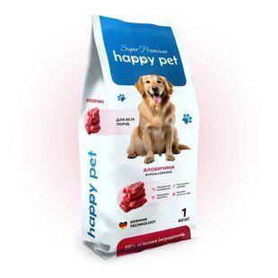 Гипоаллергенный сухой корм 5 кг для всех пород собак Happy Pet с говядиной 502 фото